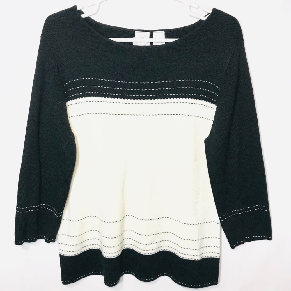 Emma James Black and White Women's Top